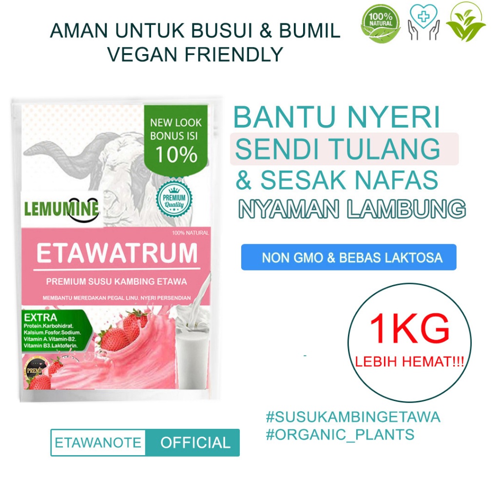 

Susu Kambing Etawa Bubuk 1kg Vanilla Untuk Tulang Dan Sendi Susu Tulang Dan Sendi Susu Etawa Untuk Paru Bubuk Murni susu kambing skygoat etawalin susu sendi dan tulang etawaku platinum susu gomilk etawa Lemumine (1KG)