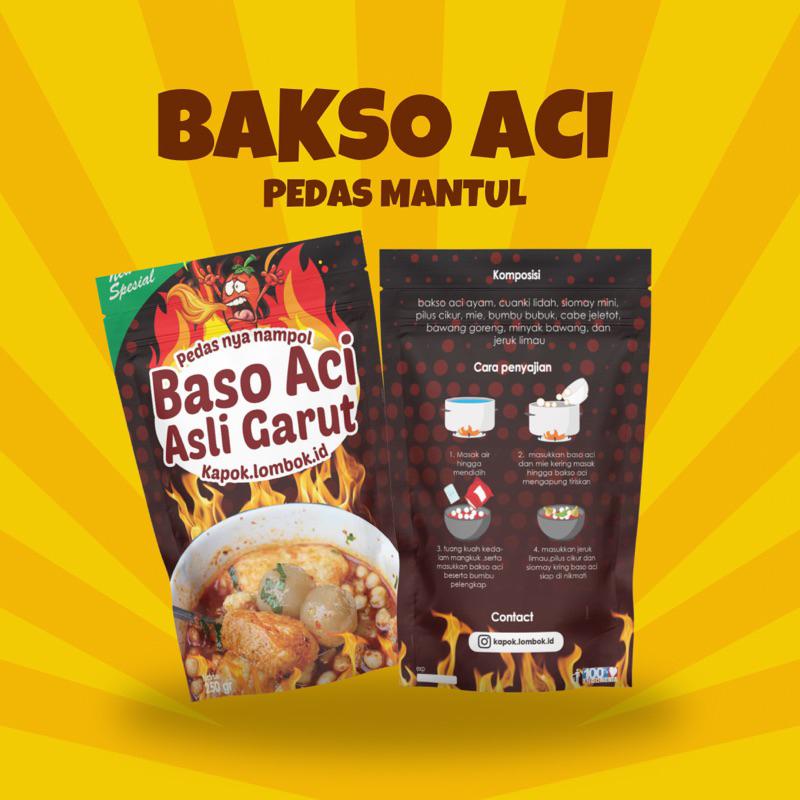 

1 pcs bakso aci kapoklombok ter nagih