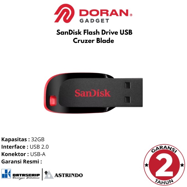 KODE E4G2 Flashdisk Flash Disk 32GB 32 GB Sandisk Blade CZ5  Garansi 2 Tahun