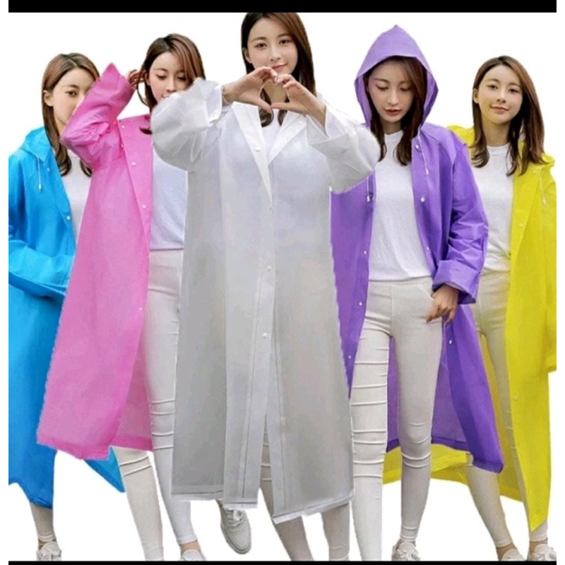 Jas hujan eva dewasa/Jas hujan eva terusan transparan/jas hujan eva anak