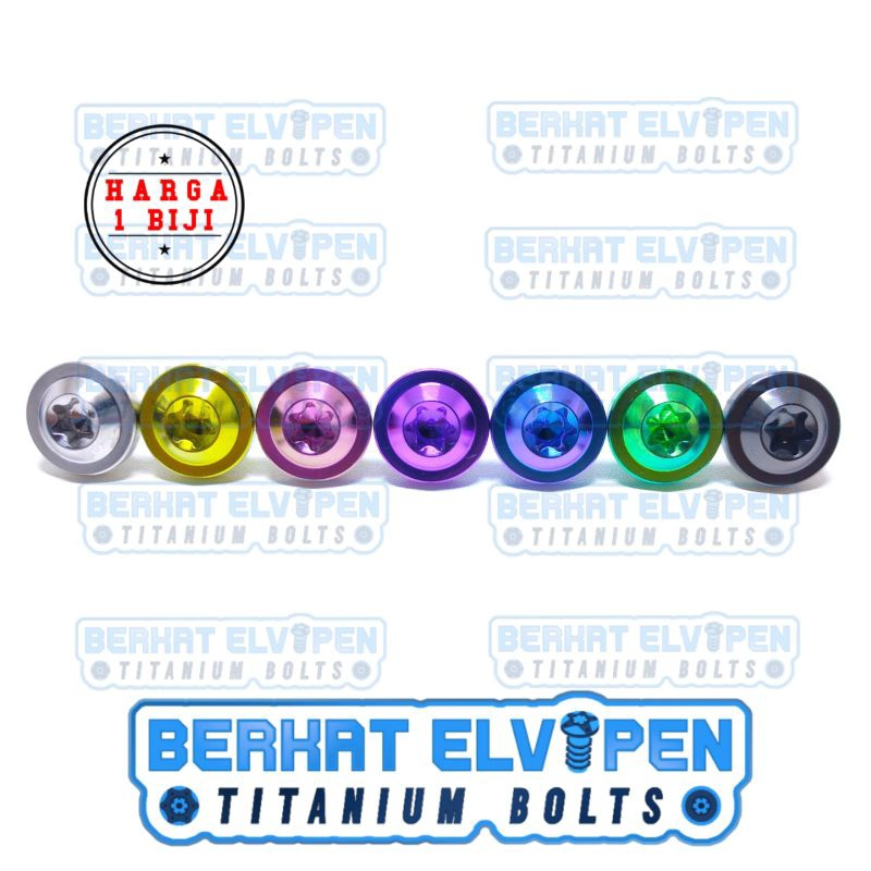 Baut Titanium BIG HEAD M8x10 Drat 12 Panjang 10mm 1cm