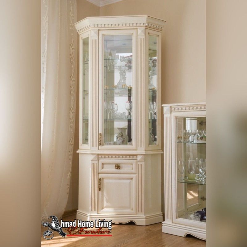 LEMARI HIAS ALMARI POJOK LEMARI POJOK PAJANGAN KABINET KACA