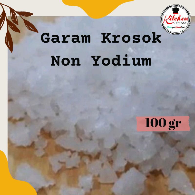 

Garam kristal laut/Crystal sea salt non yodium/Garam Krosok/Garam Kasar 100gram