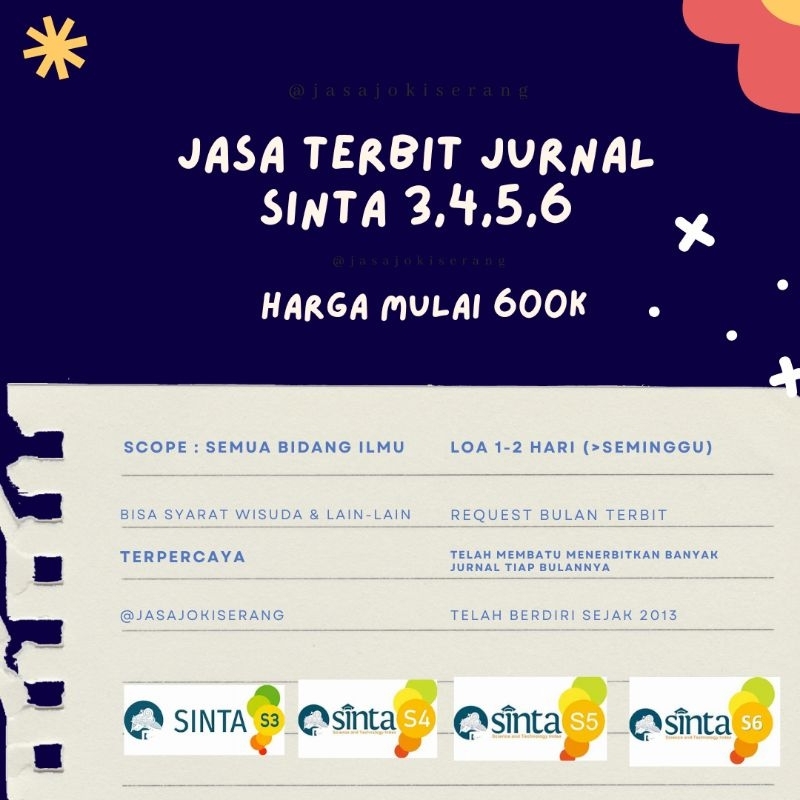 PUBLIKASI JURNAL SINTA 3 || SINTA 4 || SINTA 5 || SINTA 6 || NON SINTA