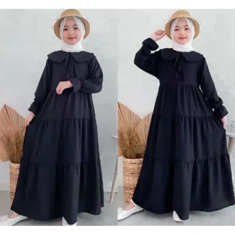 Gamis anak Naira/ midi dres rayon polos