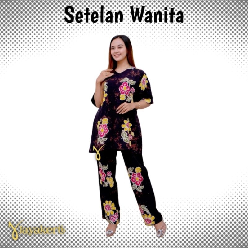 Jayakerti Setelan Wanita Kekinian Motif Bunga One Set Rayon Tebal Super Premium Busui Resleting CPLP