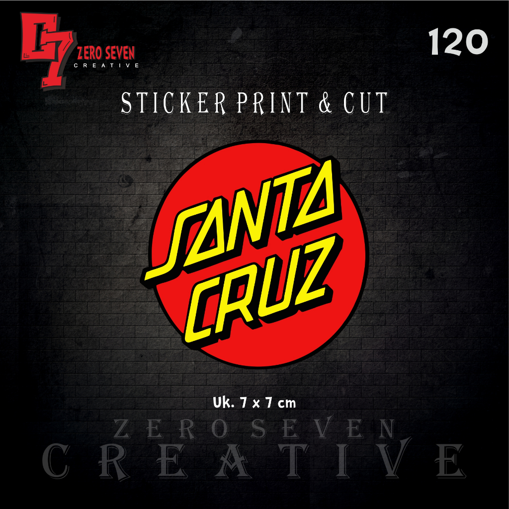 

STIKER LOGO SANTA CRUZ AESTHETIC BRAND VINTAGE VYNIL ANTI AIR PRINT & CUT