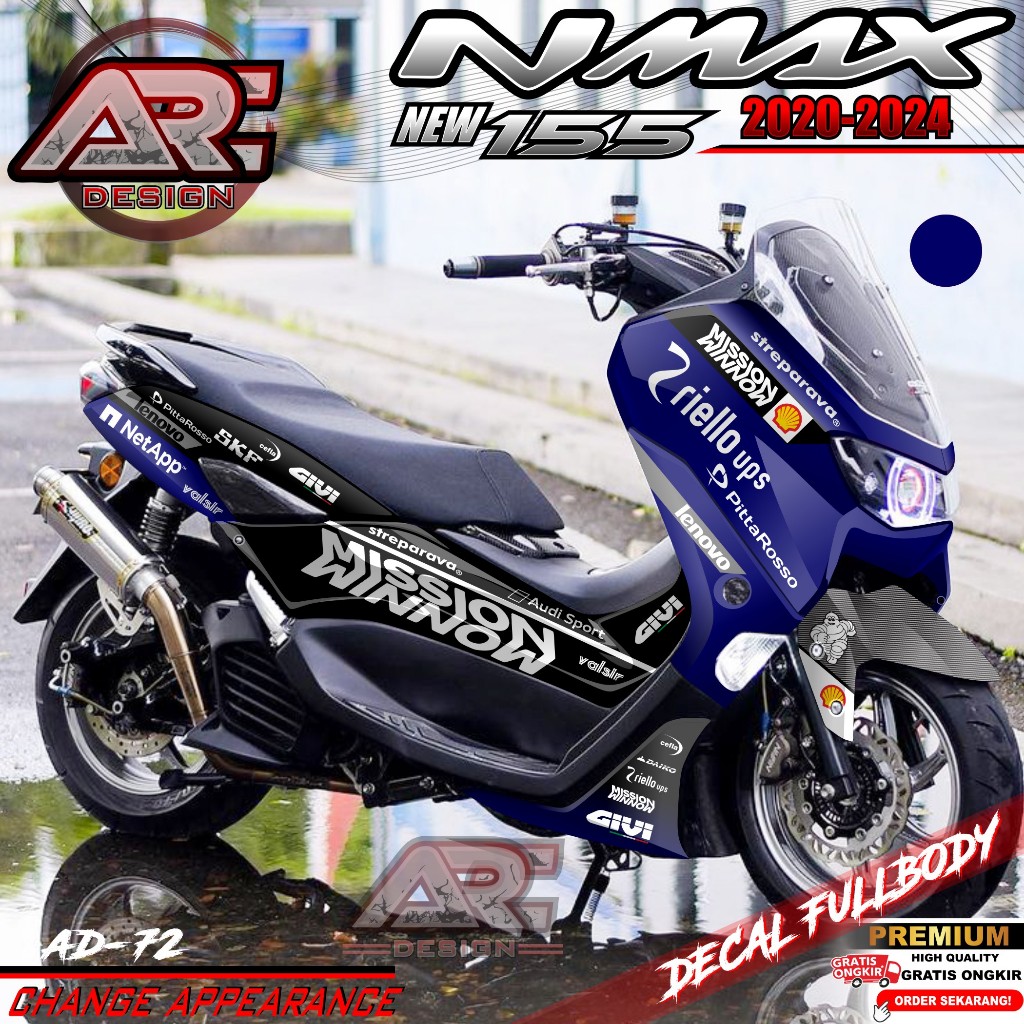 (COD) TERBARU Decal Sticker Yamaha Nmax 155 New 2020 2021 2022 2023 2024 Full Body - Stiker Skotlet 