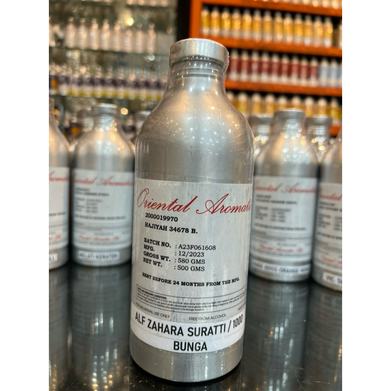 ALF ZAHRA / 1000 BUNGA / SERIBU BUNGA PRODUK ORIENTAL AROMATICS SEGEL PABRIK 500 ML BIBIT PARFUM.