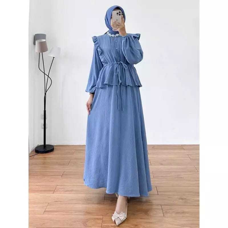 SLAVINA GAMIS POLOS WANITA // CRINKEL AIRFLOW PREMIUM TERMURAH