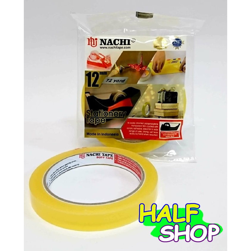 

isolasi Selotip Stationery Tape Yellow 12 mm x 72 yard merk Nachi