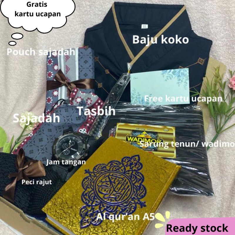 

hampers hari raya idul Fitri untuk laki laki/hampers alat sholat laki laki/ kado ulang tahun untuk cowok