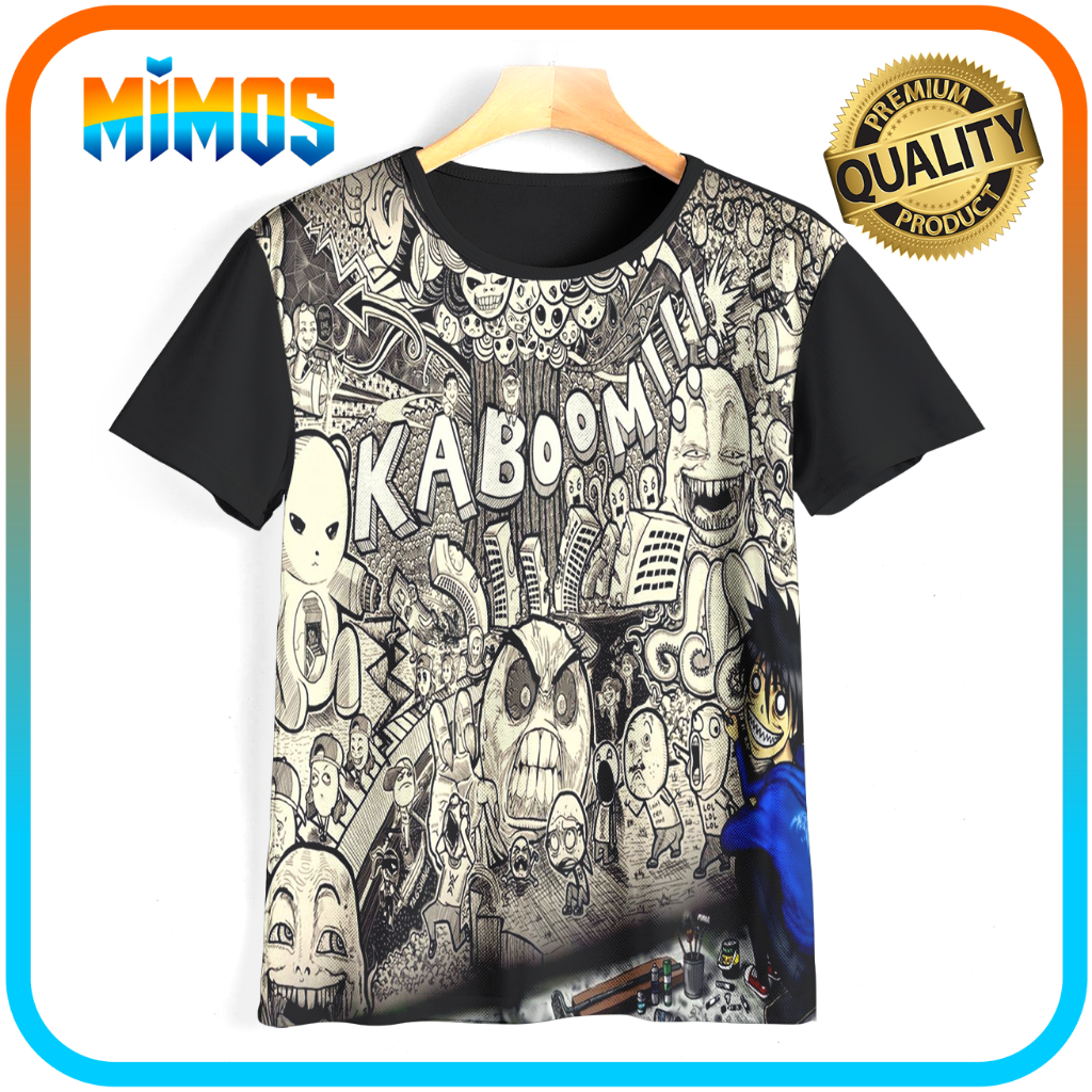 Kaos Doodle KA Boom DO3D-04 Kaos Keren Baju Seniman Art Kaos Anak & Dewasa Laki Laki Permpuan Umur 1