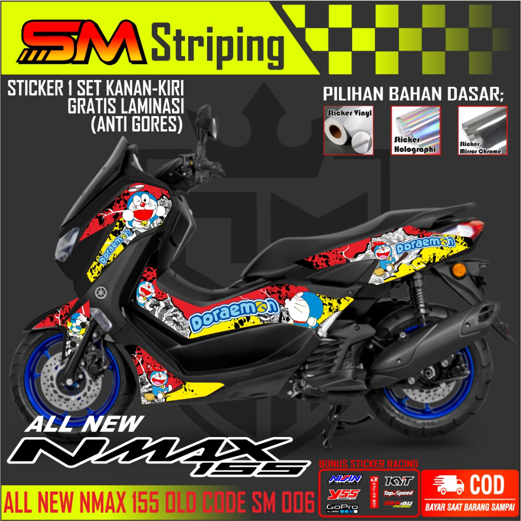Sticker Nmax Variasi DORAEMON NMAX 155 new / Sticker yamaha NMAX 155/ STRIPING VARIASI ALL NEW NMAX 