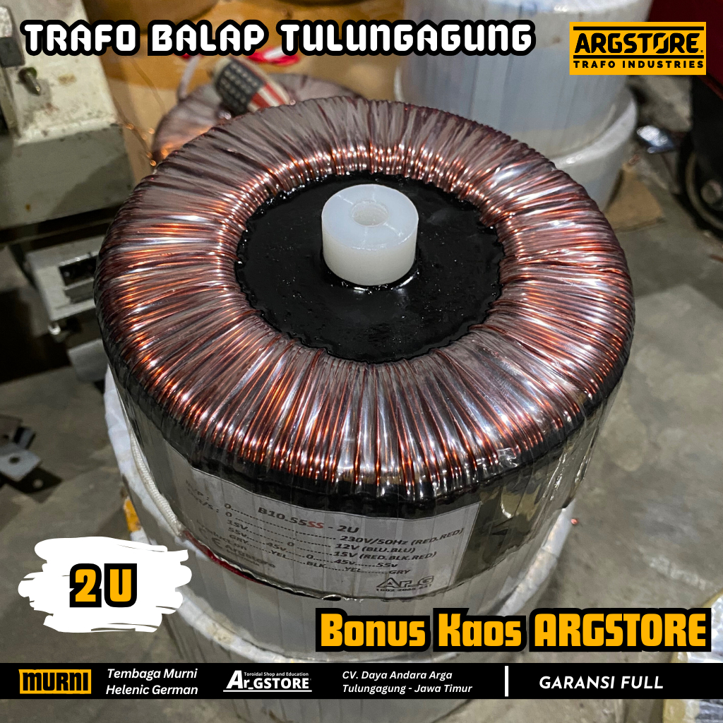 Trafo toroid donat 10A 55V CT Helenic German