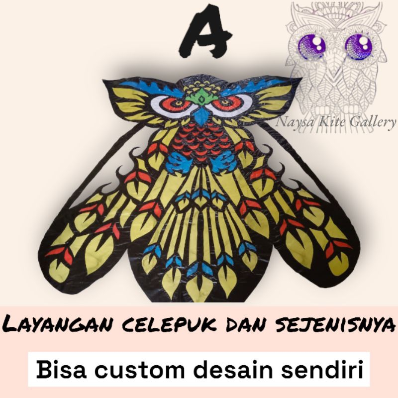 sampul layangan plastik hias (motif celepuk)