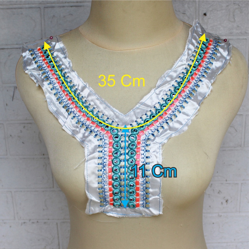 (Per Pcs) AP584 Kerah Bordir / Aplikasi Leher / Patch Leher Cantik