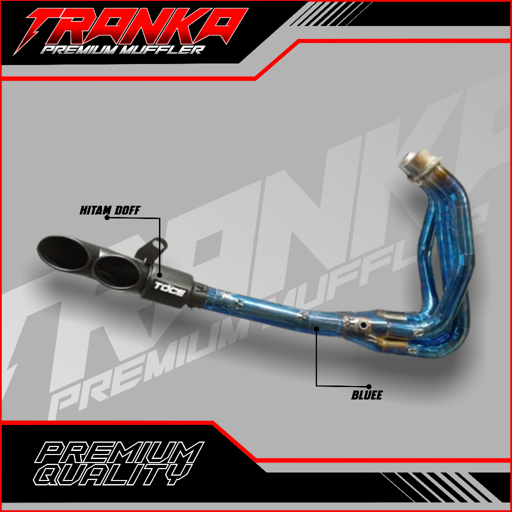 Knalpot TOCE Kawasaki Ninja ZX25R R Full System Header Biru - Tranka