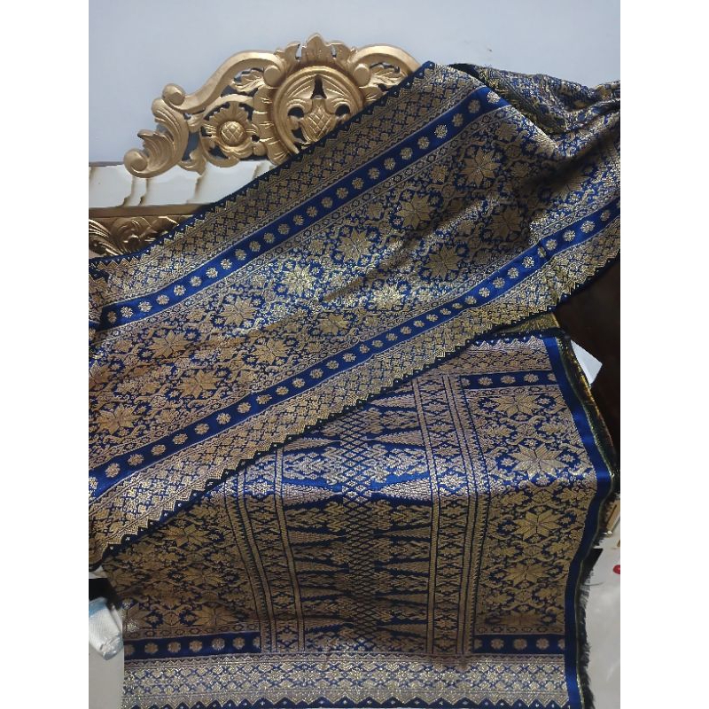 ready songket lepus biru gold/ songket palembang asli tenun tangan