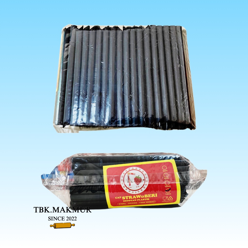 Pipet Boba Sedotan Warna Hitam Uk 12 ml | Boba Straw