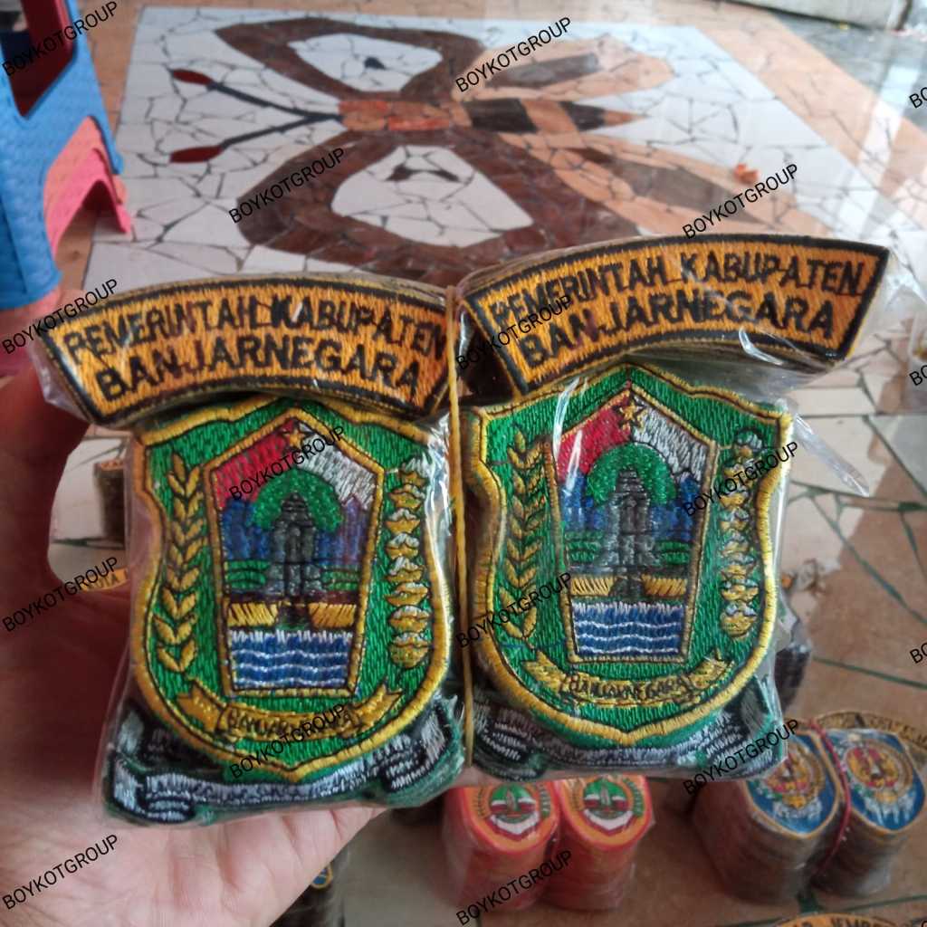 1 set/2 biji Logo KABUPATEN BANJAR NEGARA full bordir