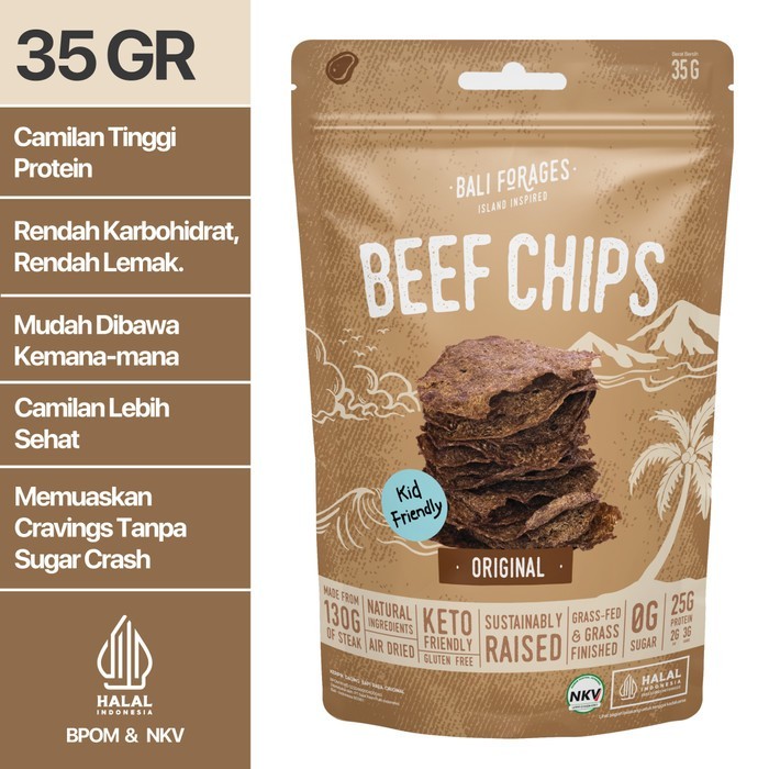

Terlaris Beef Chips Original Crispy Bali Forages Keripik Daging Sapi Krispi