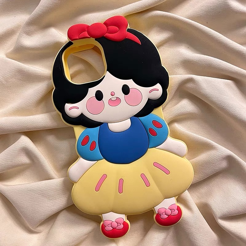 Casing HP Putri lucu tiga dimensi cocok untuk iPhone14pro max casing ponsel Apple 12 11 silikon lemb