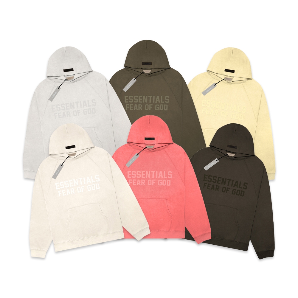 FOG Essentials Center Solid Velvet Text Hoodie