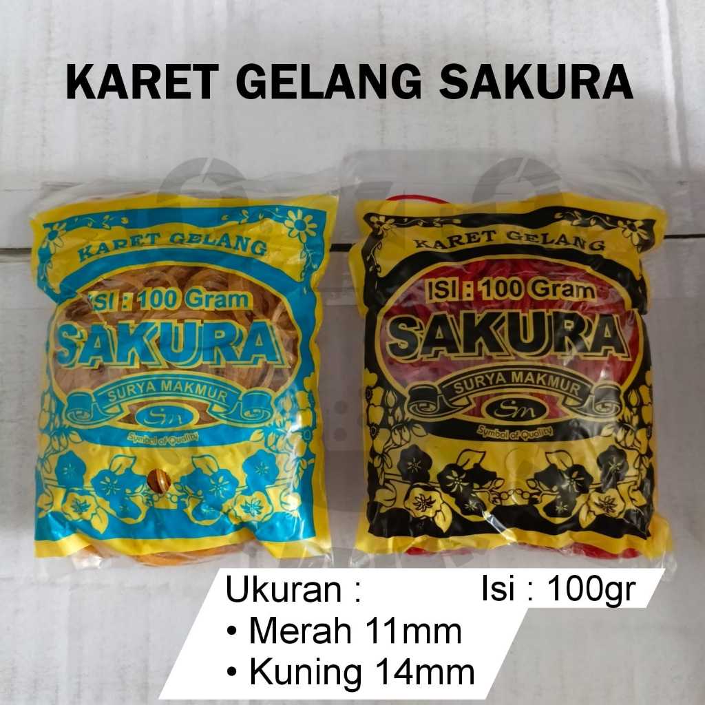 KARET GELANG KUNING / KARET GELANG MERAH SAKURA ISI 100
