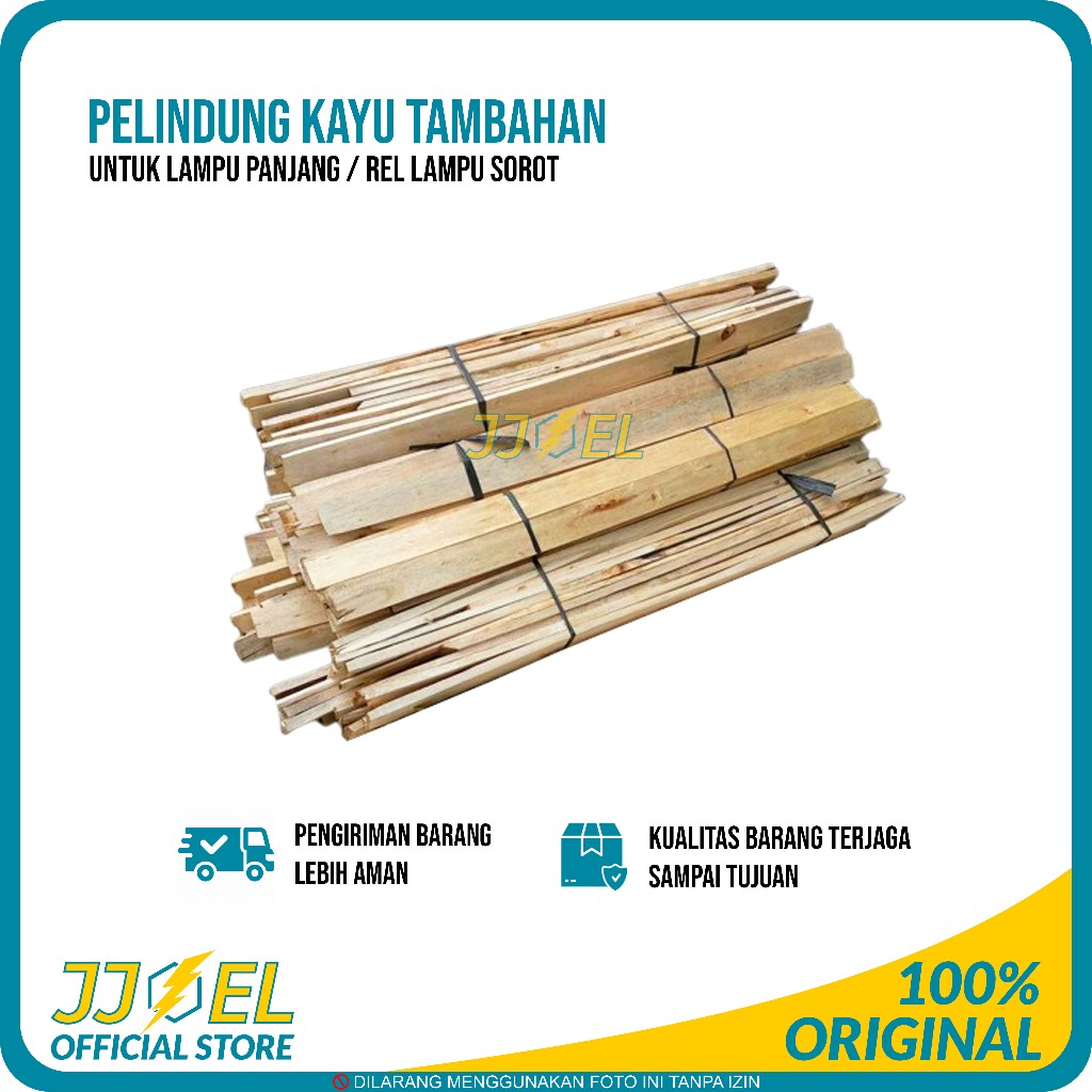 Kayu Pelindung Tambahan Untuk Lampu Panjang / Rel Lampu Sorot