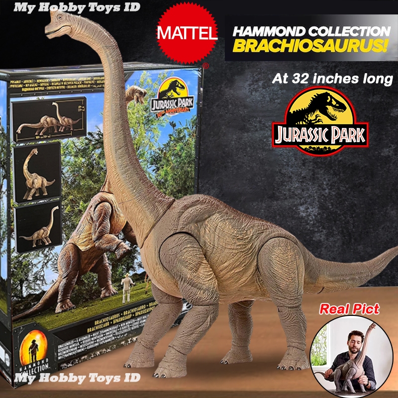 Original Hammond Collection Jurassic World Dinosaur Brachiosaurus Size Besar Pajangan License Mattel
