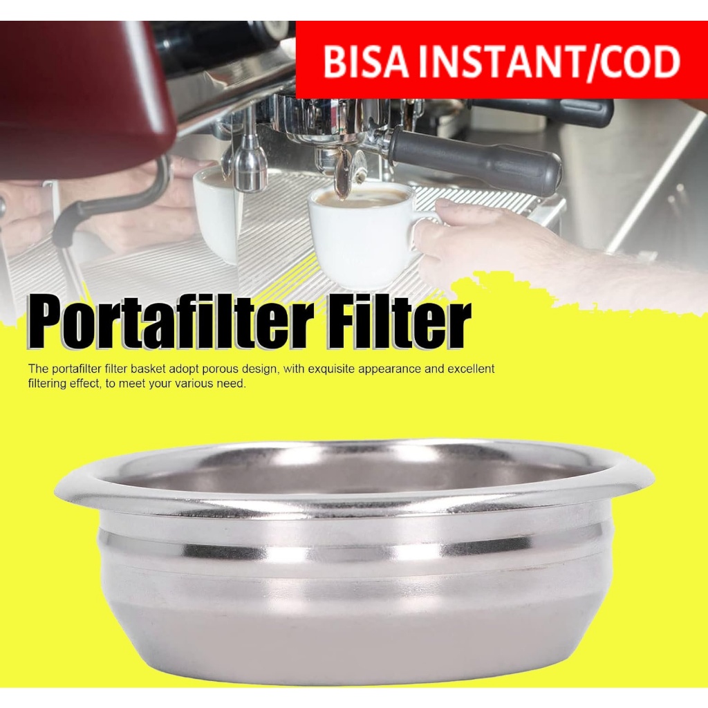 (BISA INSTANT/COD) Filter Basket Portafilter 58mm Stainless Steel Tahan Karat Non Pressurized Single