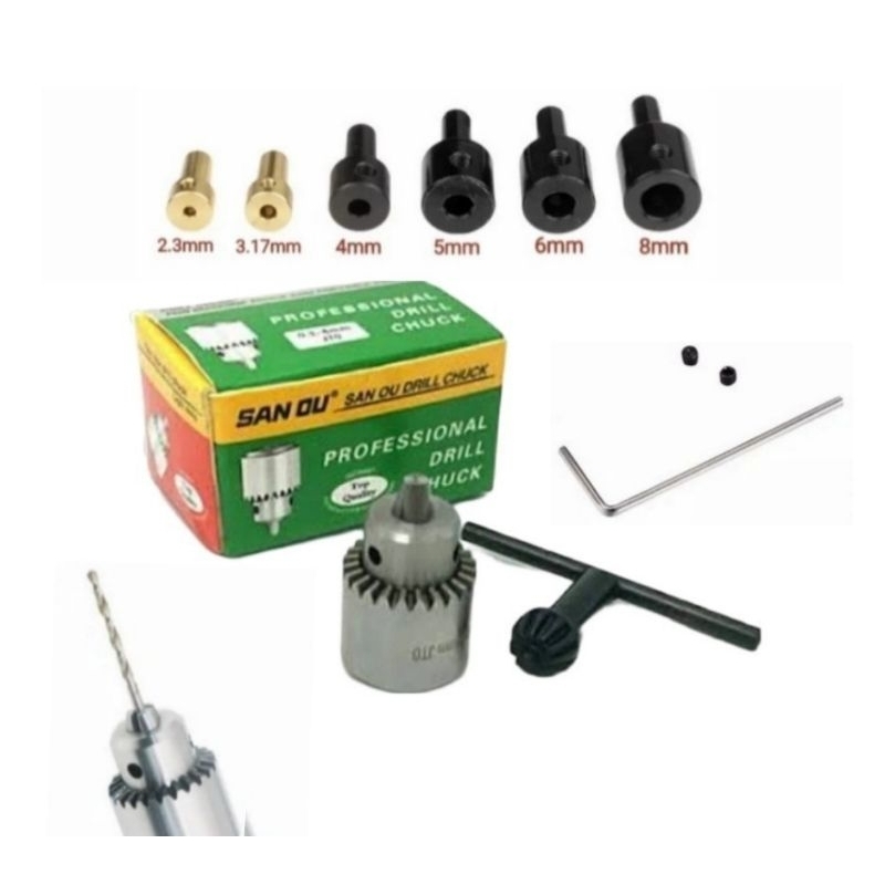 JT0 chuck collet kepala bor mini SAN OU universal 0.3-4 mm untuk dinamo as 2,3 / 3,17 / 4 / 5 / 6 / 