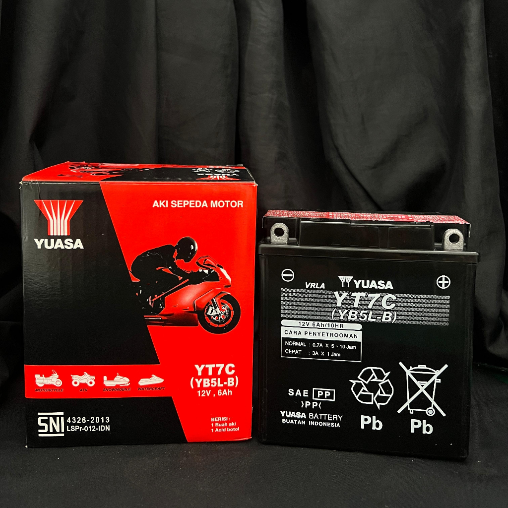 AKI YUASA  YT7C (YB5L-B) / AKI KERING / ACCU / MIO SPORTY, JUPITER Z, MX LAMA, VEGA R, FIZR, SMASH, 