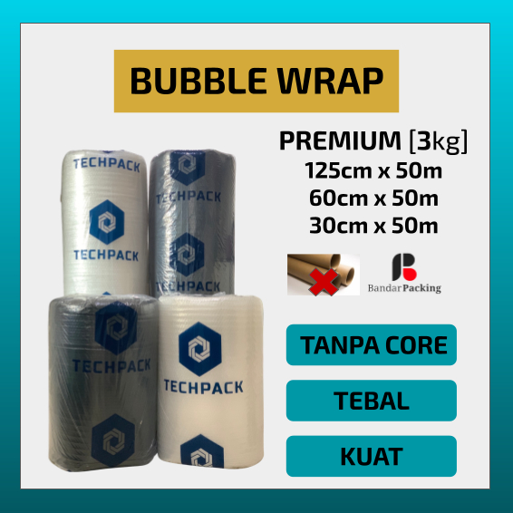 

Plastik Bubble Wrap Roll Hitam Putih Bening Premium Tebal 125cm x 50m TECHPACK Bable Bubblewrap Buble 125 cm 60 cm 30 cm
