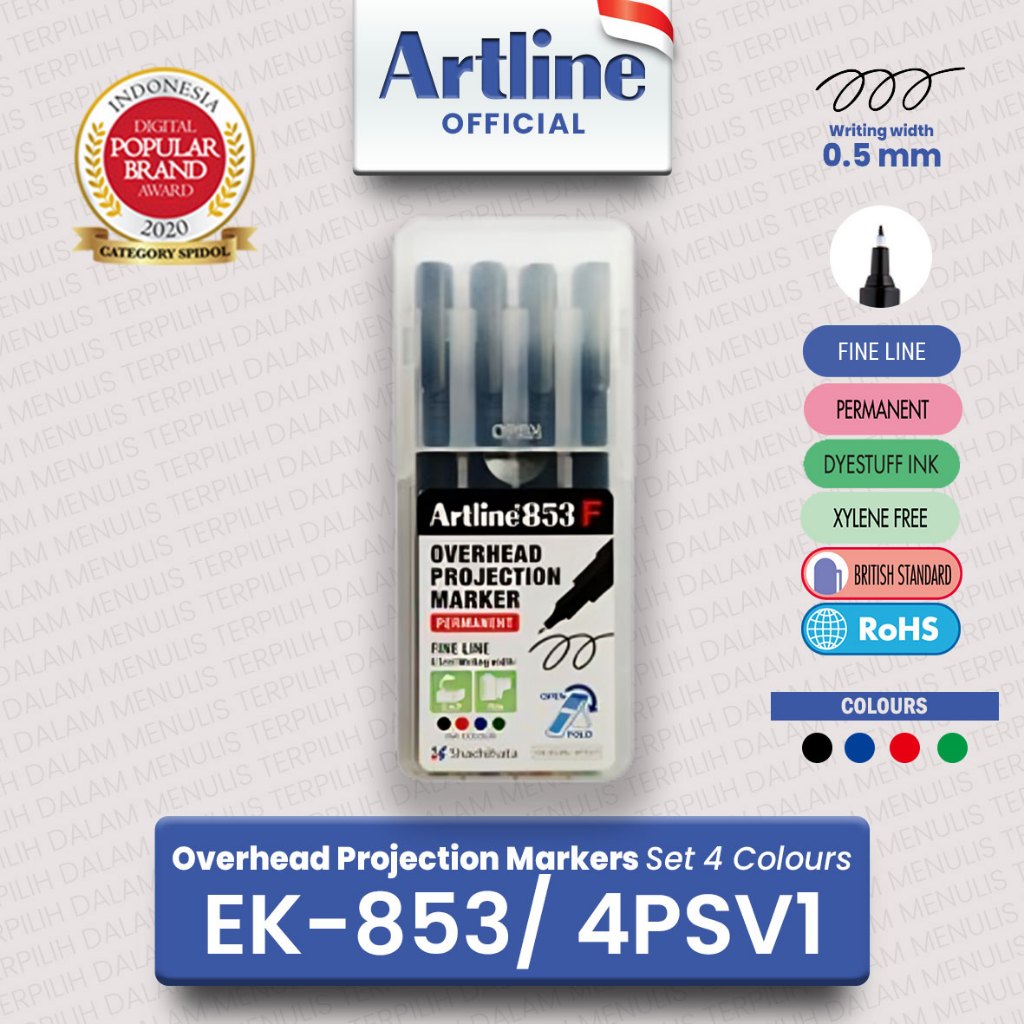 

ARTLINE Spidol Overhead Project Permanent Marker SET 4 Colours EK-853/4PSV1