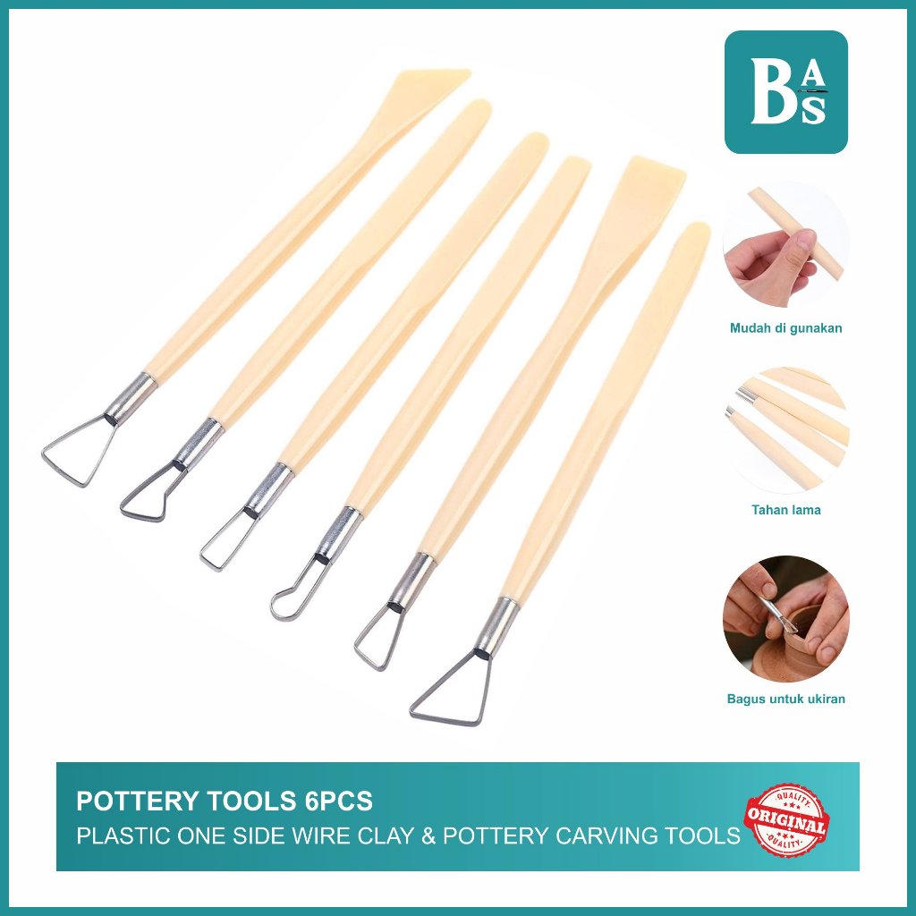 

Bali Art Supplies - Plastic Pottery Tools Set 6 pcs - Alat Ukir Clay Tanah Liat