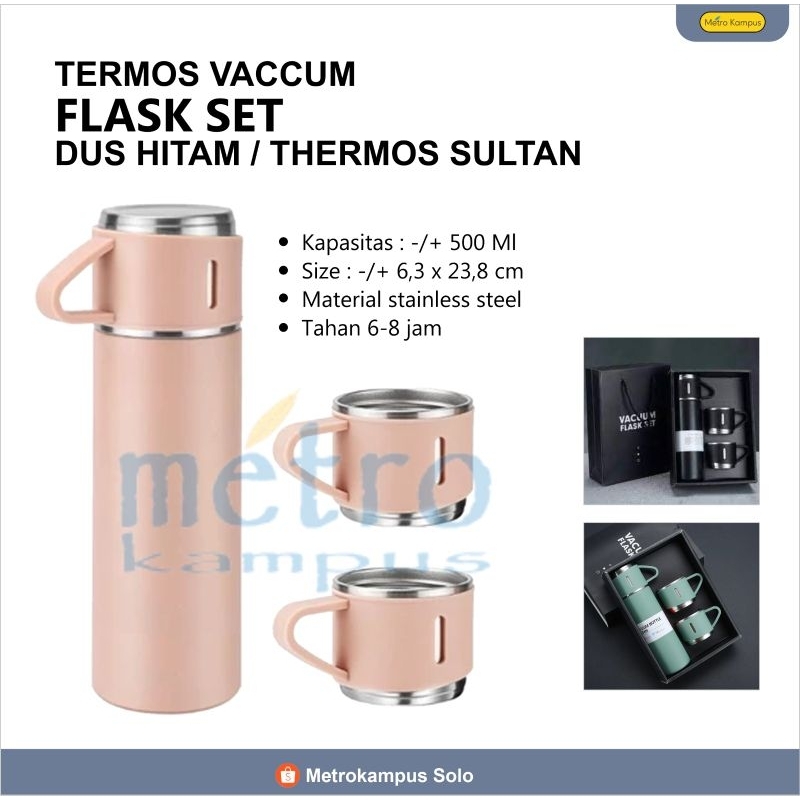 Termos Sultan / Termos Sultan Vacuum Flask Set / Termos Cangkir / Termos Air [Warna Random]