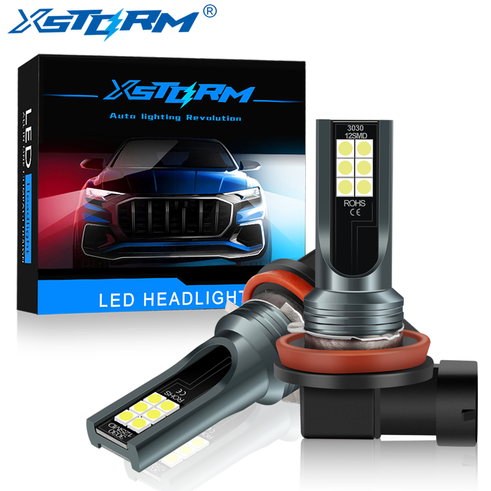 Xstorm  2pcs H11 Bohlam Led 3030SMD Super Terang Lampu Kabut Mobil Day Running Light 12V Putih