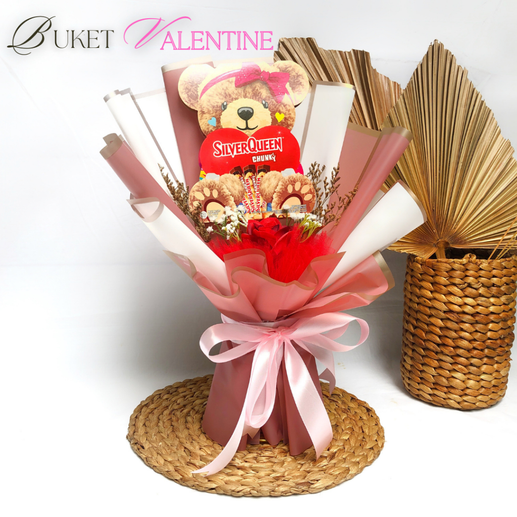 

BUKET VALENTINE BOUQUET COKLAT VALENTINE KADO VALENTINE/ANNIVERSARY/ULANG TAHUN WARNA PINK MIX PUTIH FREE KARTU UCAPAN