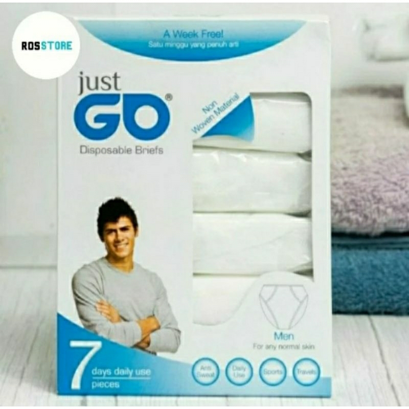 Paket isi 7 pcs Celana Dalam Kertas Laki Laki Traveling Umroh Haji XL