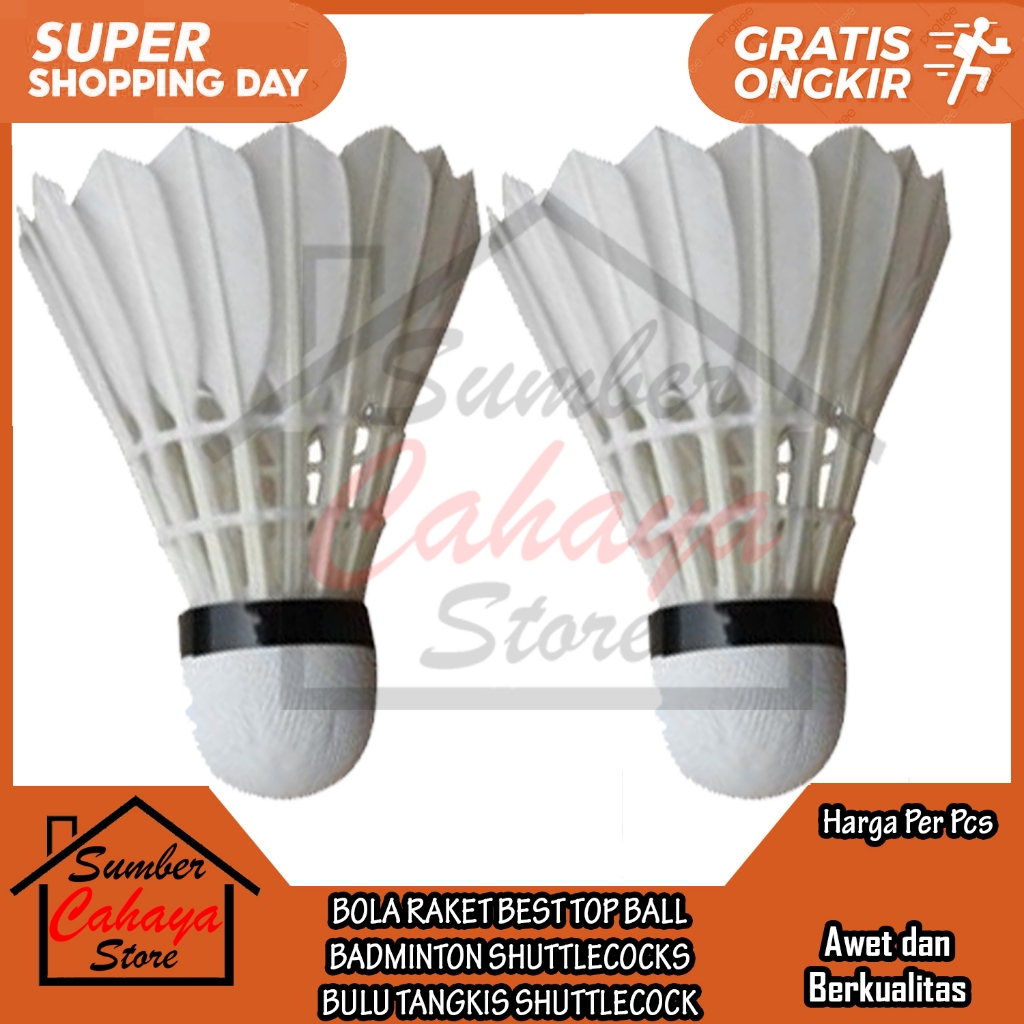 Bola Putih White Badminton Slop Per Pcs Shuttlecocks Bulu Tangkis Tepuk Angsa Gabus Shutel Coks Rake