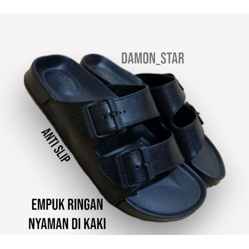 sandal karet ban 2 tali 2 gesper pria kinbos