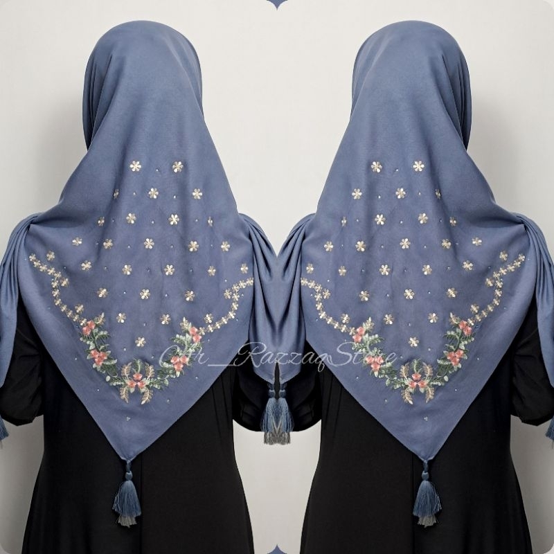 jilbab segi empat bordir cantik,payet,mewah,terbaru,murah,bagus,BINTANG