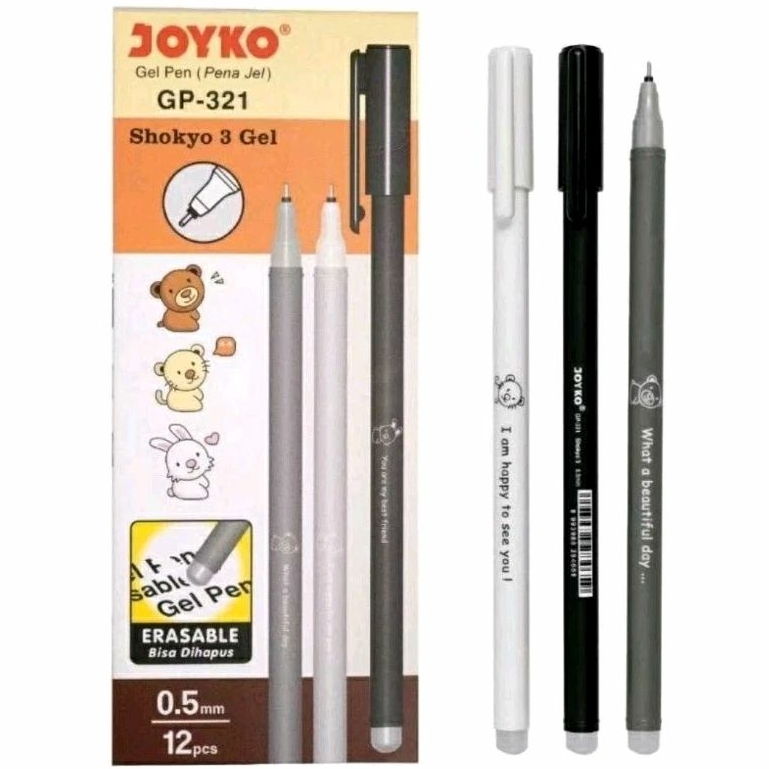 

Pulpen Gel Joyko 321-333-334 Erasabel 0,5mm (isi 12 pcs)