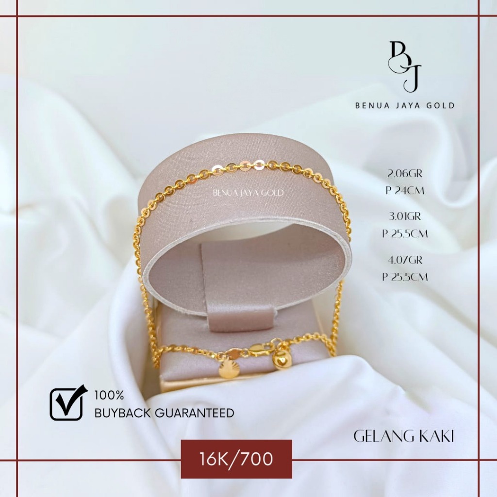 Gelang Kaki Rantai Siem Emas 16K/700