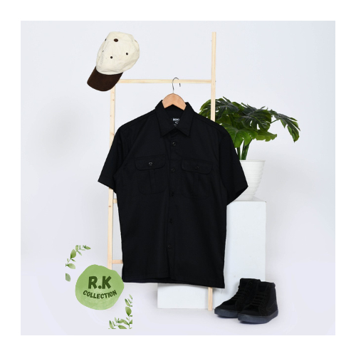 R.K - KEMEJA WORKSHIRT POLOS / KEMEJA KERJA CASUAL / KEMEJA WORKSHIRT POLOS PENDEK PREMIUM