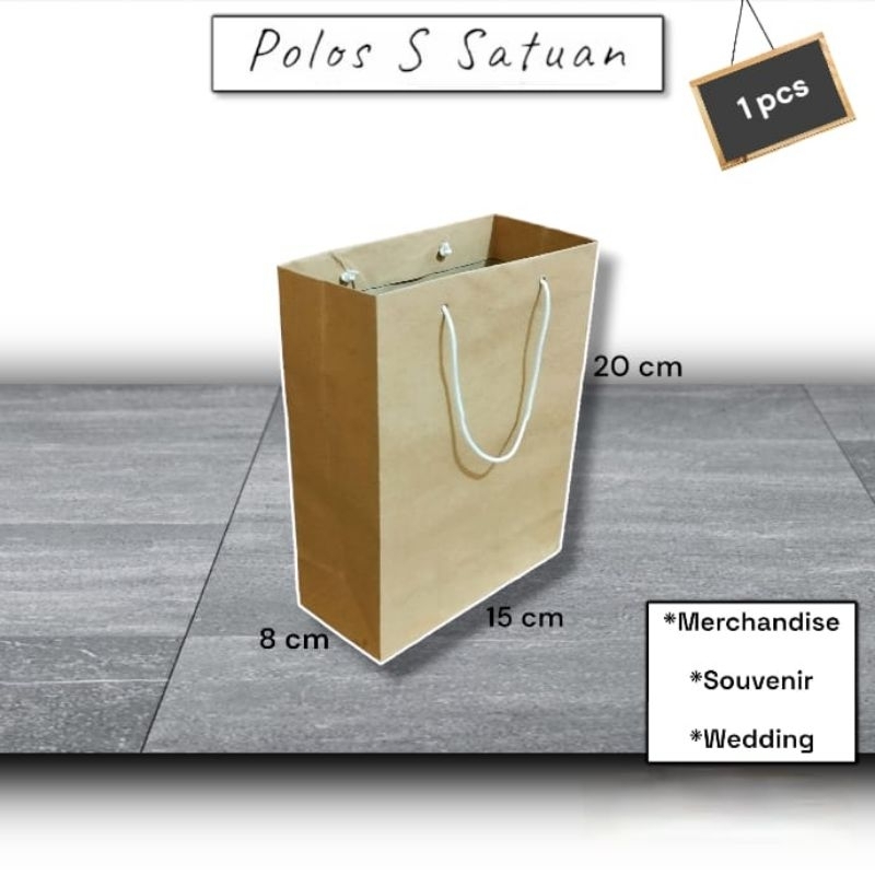 

Paper bag S satuan Ukuran 15×8×20