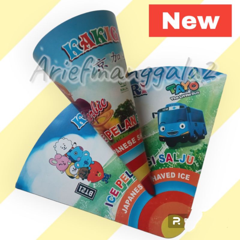

@100pcs kertas es salju/paper cone es pelangi new