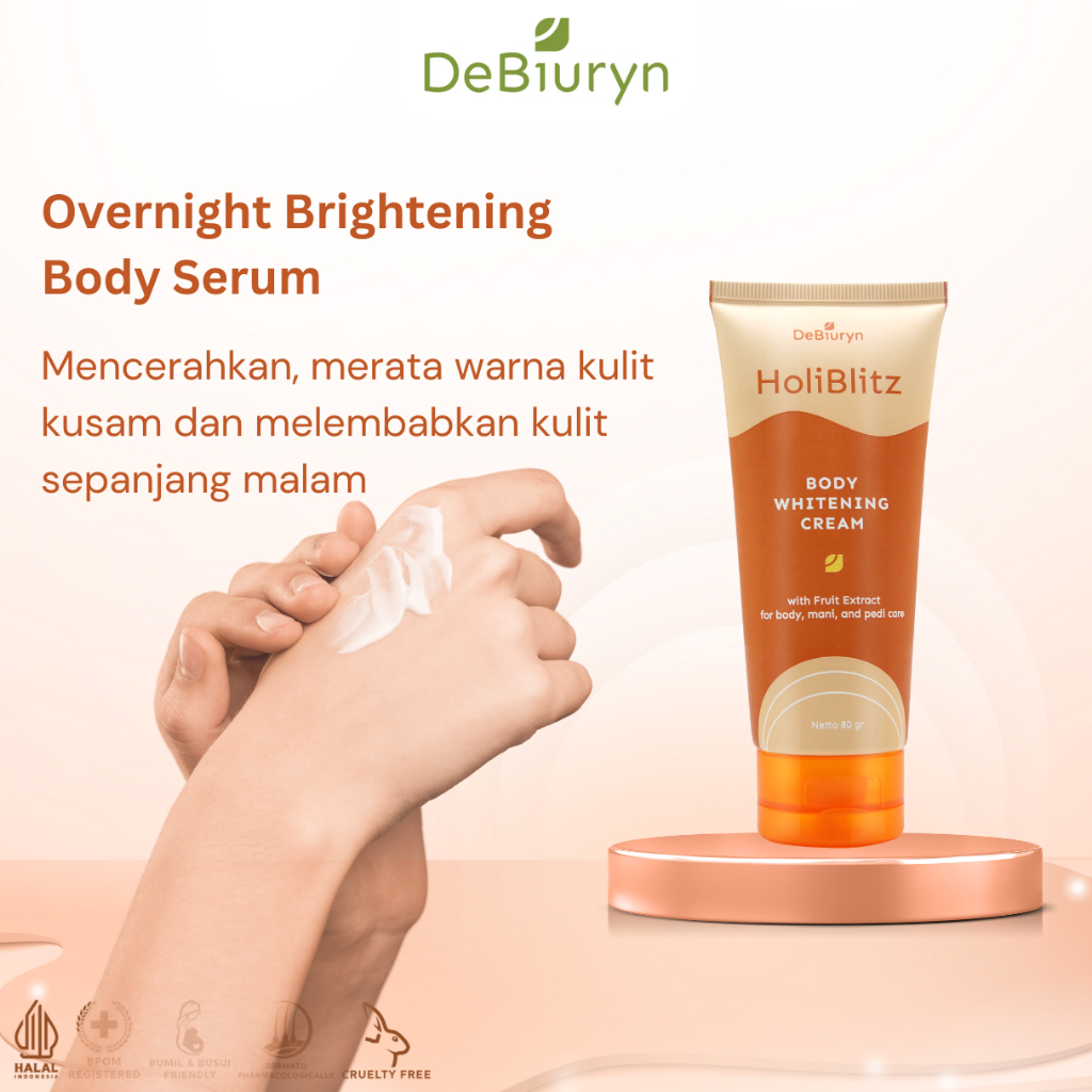 DeBiuryn Holiblitz Overnight Body Serum Brightening Moisturizer Night Cream 80gr